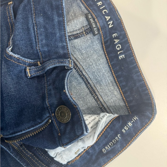 American Eagle Outfitters Women's Dark Blue high Rise Skinny Jeans Jeggings - Picture 8 of 9